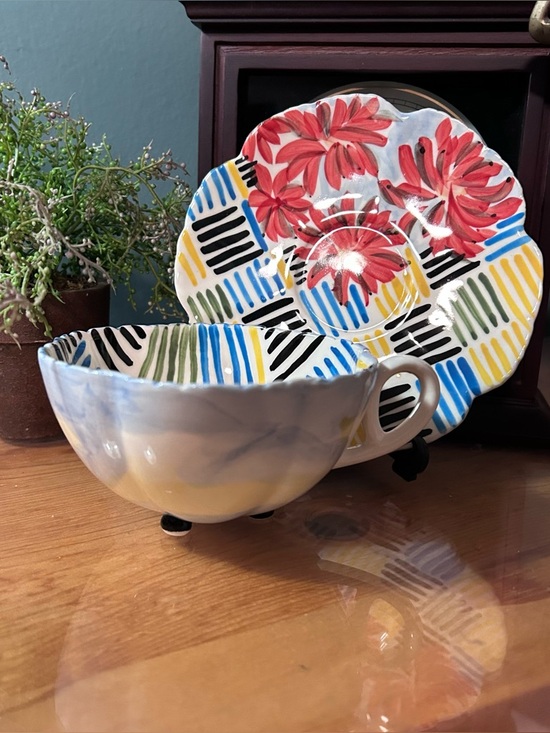 Anthropologie Other - (UT) Anthropologie "Sissinghurst Castle" Footed Cup and Saucer